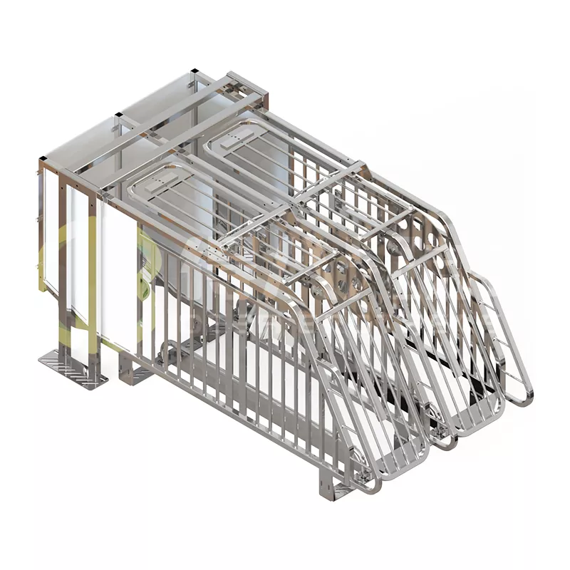 పొడవైన స్పానిష్ ఉచిత-యాక్సెస్ పిగ్ స్టాల్స్